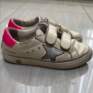 Golden Goose Kids Sneakers - Cream and Pink with Silver Star size 31